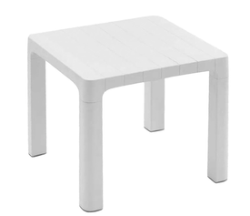 Λευκό Τετράγωνο Βοηθητικό Τραπεζάκι Πολυπροπυλενίου Με Uv Προστασία 45 x 45 x 40(H)cm