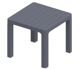 Dark Grey Τετράγωνο Βοηθητικό Τραπεζάκι Πολυπροπυλενίου Με Uv Προστασία 45 x 45 x 40(H)cm
