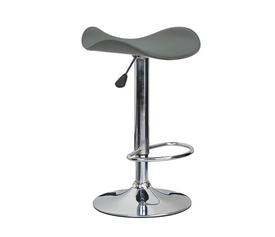SADDLE Σκαμπό BAR, Βάση Χρώμιο, Pvc Γκρι, Ρύθμιση Ύψους, Περιστρεφόμενο