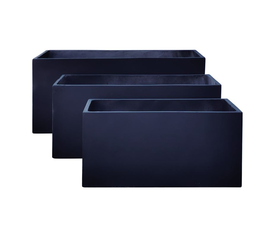 FLOWER POT-12 Set 3 τεμαχίων: 80x40x40cm + 100x45x45cm + + 122x55x55 Απόχρωση Dark Grey