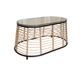 LOOM COFFEE TABLE ΦΥΣΙΚΟ ΜΑΥΡΟ 95x55x45