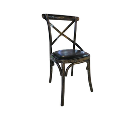 MARLIN Καρέκλα Τραπεζαρίας Μέταλλο Βαφή Black Gold, PU Μαύρο