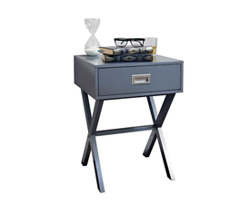 WICK Κομοδίνο Γκρι Λάκα MDF