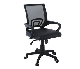 BF2101-P Πολυθρόνα Γραφείου με Ανάκλιση Μαύρο Mesh - Pu