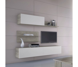 Living Room TV Composition Melamine-Lacquer Greek Made 202x26x32 SRS NO2D