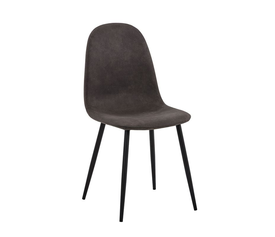 CELINA Καρέκλα Μέταλλο Βαφή Μαύρο, Ύφασμα Suede Γκρι