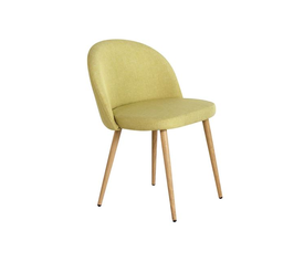 BELLA Καρέκλα Τραπεζαρίας, Μέταλλο Βαφή Φυσικό, Ύφασμα Απόχρωση Lime