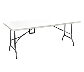 ΤΡΑΠΕΖΙ ΜΕΤΑΛΛΙΚΟ CATERING  ΒΑΛΙΤΣΑ ΠΤΥΣΣΟΜΕΝΟ ΛΕΥΚΟ-ΔΙΑΣΤΑΣΕΙΣ: L180xW75xH72cm
