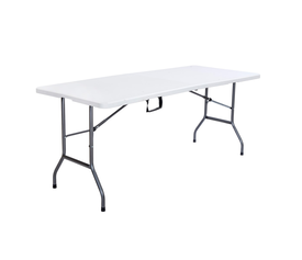 ΤΡΑΠΕΖΙ ΜΕΤΑΛΛΙΚΟ  CATERING  ΒΑΛΙΤΣΑ ΠΤΥΣΣΟΜΕΝΟ ΛΕΥΚΟ-ΔΙΑΣΤΑΣΕΙΣ: L180xW74xH72cm