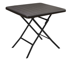 ΤΡΑΠΕΖΙ ΜΕΤΑΛΛΙΚΟ  CATERING ΠΤΥΣΣΟΜΕΝΟ  ΣΠΑΣΤΟ ΣΕ ΑΠΟΜΙΜΗΣΗ ΞΥΛΟΥ-ΔΙΑΣΤΑΣΕΙΣ: L78xW78xH74cm