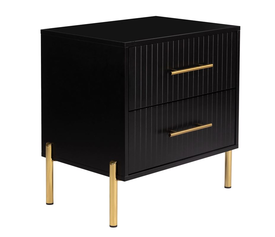 FINO Κομοδίνο με 2 Συρτάρια, Μαύρο