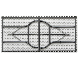 ΤΡΑΠΕΖΙ  ΠΤΥΣΣΟΜΕΝΟ CATERING ΜΟΝΟΚΟΜΜΑΤΟ 152x74,5x72cm ΛΕΥΚΟ