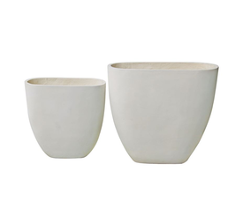 FLOWER POT-14 Set 2 τεμαχίων Απόχρωση Milk White