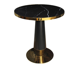 OLIVE Τραπέζι Βαφή Μαύρο-Gold, Επιφάνεια Sintered Stone Black Marble