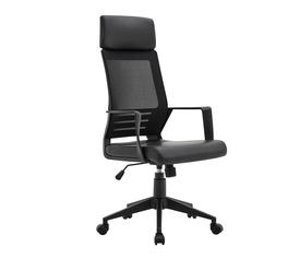 BF2500 Πολυθρόνα Γραφείου Διευθυντή Mesh Μαύρο - Pu Μαύρο