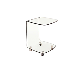 GLASSER Trolley Τραπεζάκι Βοηθητικό, Διάφανο Γυαλί 10mm