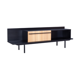 ORIGAMI TV STAND 1ΣΥΡΤΑΡΙ ΜΑΥΡΟ SONOMA 160x39.5x50