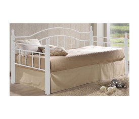 VINCENT Daybed Κρεβάτι Μονό Μέταλλο Βαφή Άσπρο, Ξύλο 'Ασπρο