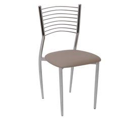 VIVIAN Καρέκλα Μέταλλο Χρώμιο, PVC Cappuccino