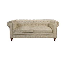 CHESTERFIELD York Kαναπές 3Θέσιος Σαλονιού - Καθιστικού, Ύφασμα Απόχρωση Μπεζ