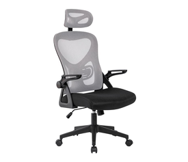 BF3050 Πολυθρόνα Γραφείου- Διευθυντή, Mesh Μαύρο-Γκρι, Μπράτσα up-down