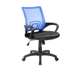 ΚΑΡΕΚΛΑ ΓΡΑΦΕΙΟΥ ΠΑΙΔΙΚΗ ΓΑΛΑΖΙΑ -ΜΑΥΡΗ - ΔΙΑΣΤΑΣΕΙΣ 55x49x86/96cm - ΕΠΙΦΑΝΕΙΑ: ΔΙΑΤΡΗΤΟ & PVC