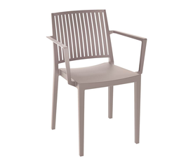 CARMEN Πολυθρόνα Τραπεζαρίας Κήπου Στοιβαζόμενη, PP - UV Protection, Απόχρωση Tortora