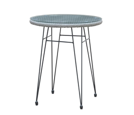 SALSA Τραπέζι H.70cm Μέταλλο Βαφή Μαύρο, Wicker Γκρι