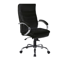 ΚΑΡΕΚΛΑ ΓΡΑΦΕΙΟΥ ΜΑΥΡΗ ΔΙΕΥΘΥΝΤΟΥ- ΔΙΑΣΤΑΣΕΙΣ: 64x71x110/120cm - ΕΠΙΦΑΝΕΙΑ PU PVC