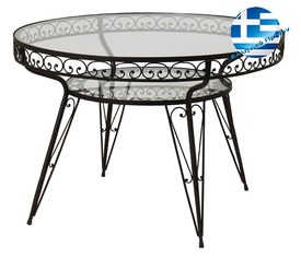 Γαλβανισμένο Στρογγυλό Τραπέζι Μασίφ Ø90 x 75cm