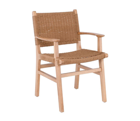 COMO Πολυθρόνα Τραπεζαρίας Φυσικό, Κάθισμα Paper Rope