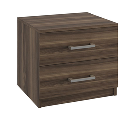 LIFE-W Κομοδίνο με 2 Συρτάρια, Απόχρωση Καρυδί