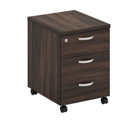 ΣΥΡΤΑΡΙΕΡΑ Τροχήλατη με 3 συρτάρια, Απόχρωση Σκούρο Καρυδί