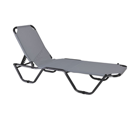 CRETA Ξαπλώστρα Αλουμινίου Ανθρακί, Textilene Γκρι, Στοιβαζόμενη