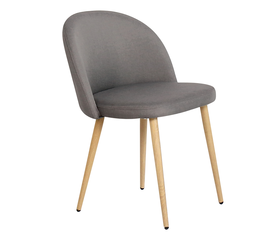 BELLA Καρέκλα Τραπεζαρίας, Μέταλλο Βαφή Φυσικό, Ύφασμα Απόχρωση Σκούρο Γκρι