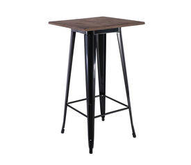 RELIX Wood Τραπέζι Bar-Pro, Μέταλλο Βαφή Μαύρο, Επιφάνεια Κ/Π Εμποτισμού Καρυδί