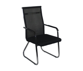 ALTA Πολυθρόνα Γραφείου Επισκέπτη Χρώμιο, Mesh Μαύρο