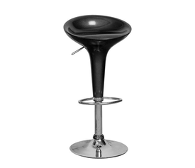 DISCO Σκαμπό BAR, Βάση Χρώμιο, ABS Μαύρο, Ρυθμιζόμενο Ύψος, Περιστρεφόμενο