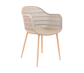 BERRY Πολυθρόνα Μέταλλο Βαφή Φυσικό, PP-UV Tortora