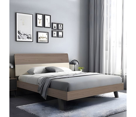 VANITY Κρεβάτι Διπλό, για Στρώμα 160x200cm, Απόχρωση Sonoma Oak-Cream