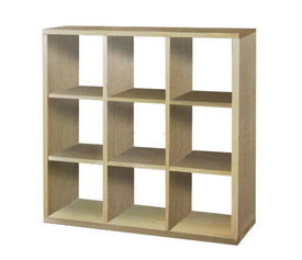 Κυβική βιβλιοθήκη 3x3 110cm δρυς