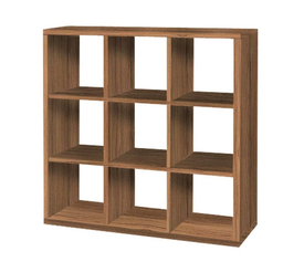 Κυβική βιβλιοθήκη 3x3 110cm καρυδί