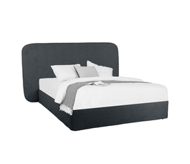 OVAL ΚΡΕΒΑΤΙ ΧΩΡΙΣ ΑΠΟΘΗΚ. ΧΩΡΟ (ΓΙΑ ΣΤΡΩΜΑ 160x200cm) ΑΝΘΡΑΚΙ 221x209x122