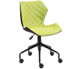 DAVID Καρέκλα Γραφείου PU Μαύρο, Ύφασμα Λαχανί, Βάση Μέταλλο Βαφή Μαύρο