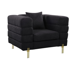 MORRIS Πολυθρόνα Σαλονιού - Καθιστικού, Ύφασμα Teddy Μαύρο