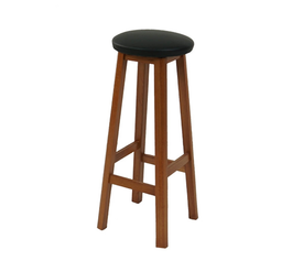 Ξύλινο Σκαμπό Μπαρ Οξιά / Δερματίνη Ø30xH77cm