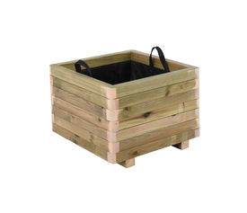 FLOWER POT WOOD Γλάστρα, Εμποτισμού Pine, Απόχρωση Φυσικό, 50x50x36cm