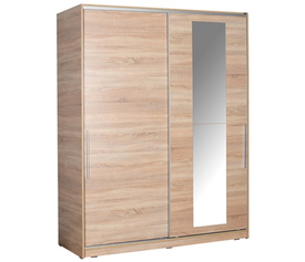 ΝΤΟΥΛΑΠΑ VELCO ΜΕ ΔΥΟ ΣΥΡΟΜΕΝΕΣ ΠΟΡΤΕΣ & ΚΑΘΡΕΠΤΗ 160x60x207 εκ SONOMA