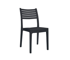 OLIMPIA Καρέκλα Τραπεζαρίας Κήπου Στοιβαζόμενη, PP - UV Protection, Απόχρωση Ανθρακί