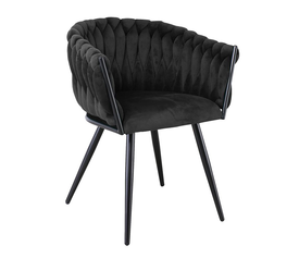 VERDI Πολυθρόνα Μέταλλο Βαφή Μαύρο, Ύφασμα Velure, Απόχρωση Μαύρο